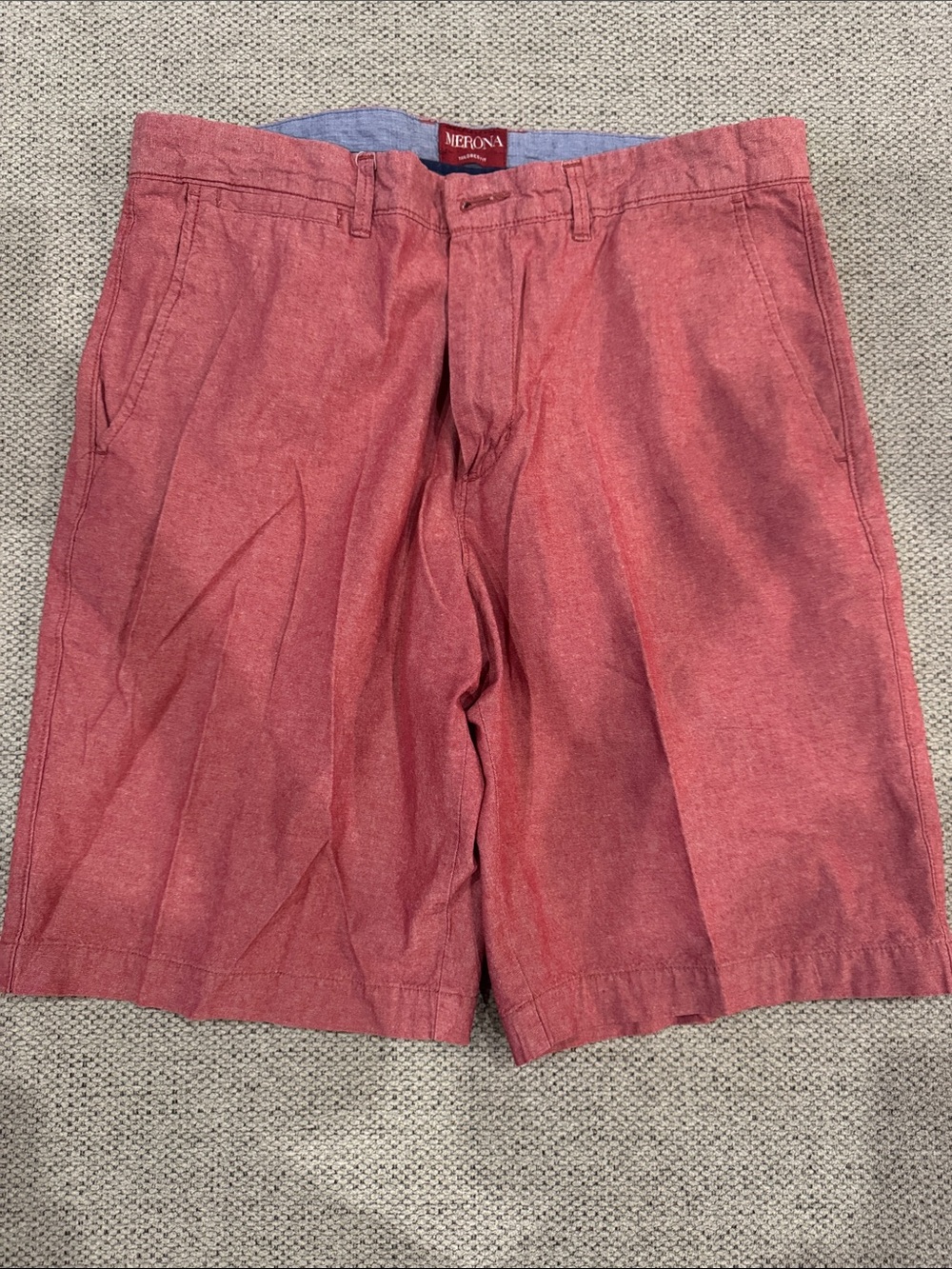 Merona Coral-Red Men’s Flat Front Chino Shorts